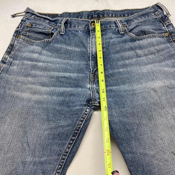 THRASHED Levi's 569 Loose Straight Jeans Mens 36x34 Blue Denim Mid Rise Zip Fly - Picture 12 of 13
